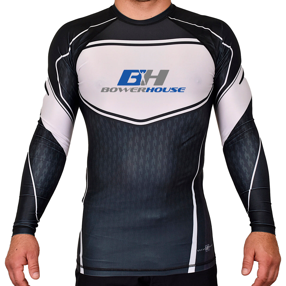 Bowerhouse MMA Academy Rash Guards Black/White #8065 A