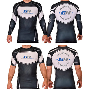 Bowerhouse MMA Academy Rash Guards Black/White #8065 A