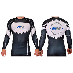 Bowerhouse MMA Academy Rash Guards Black/White #8065 A