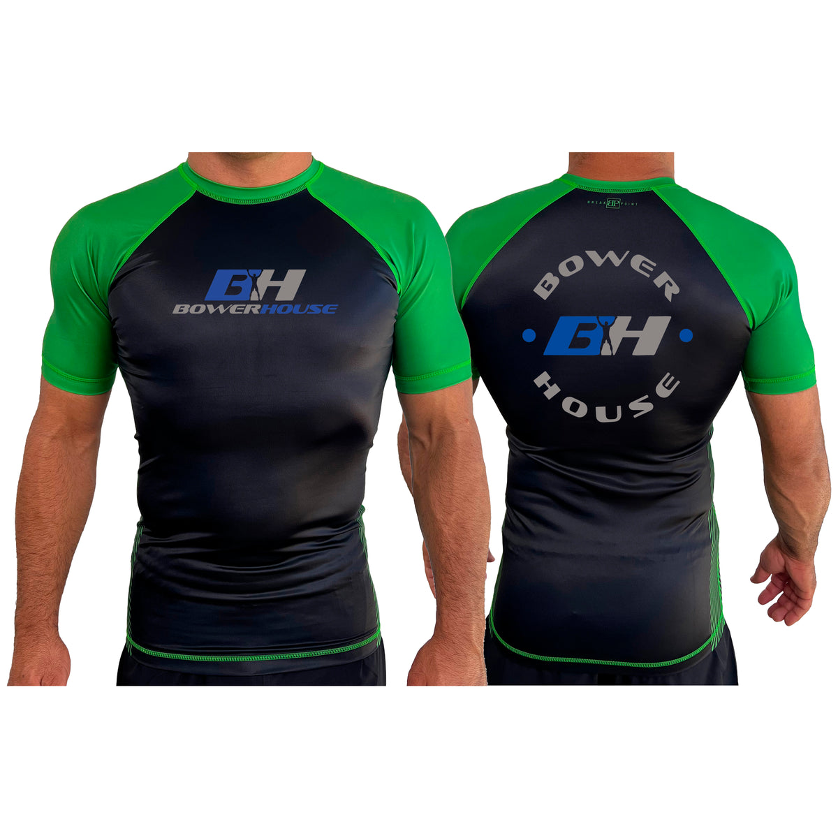 Bowerhouse MMA All Black Ranked Short Sleeve Rash Guards #8065 A