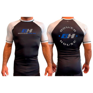 Bowerhouse MMA All Black Ranked Short Sleeve Rash Guards #8065 A