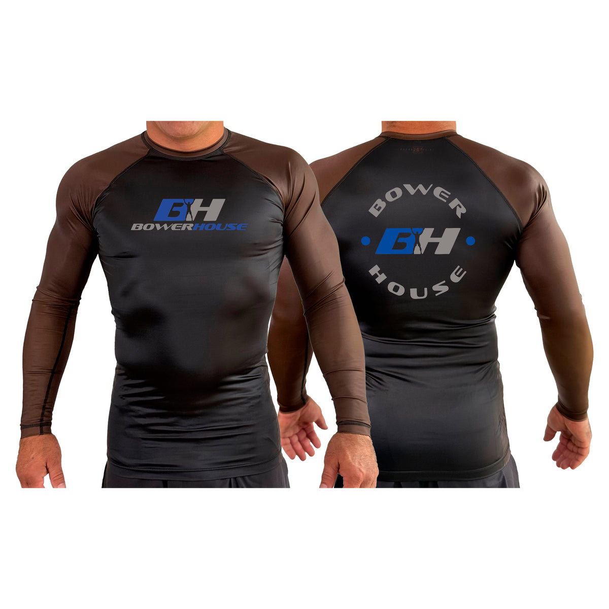 Bowerhouse MMA All Black Ranked Long Sleeve Rash Guards #8065 A