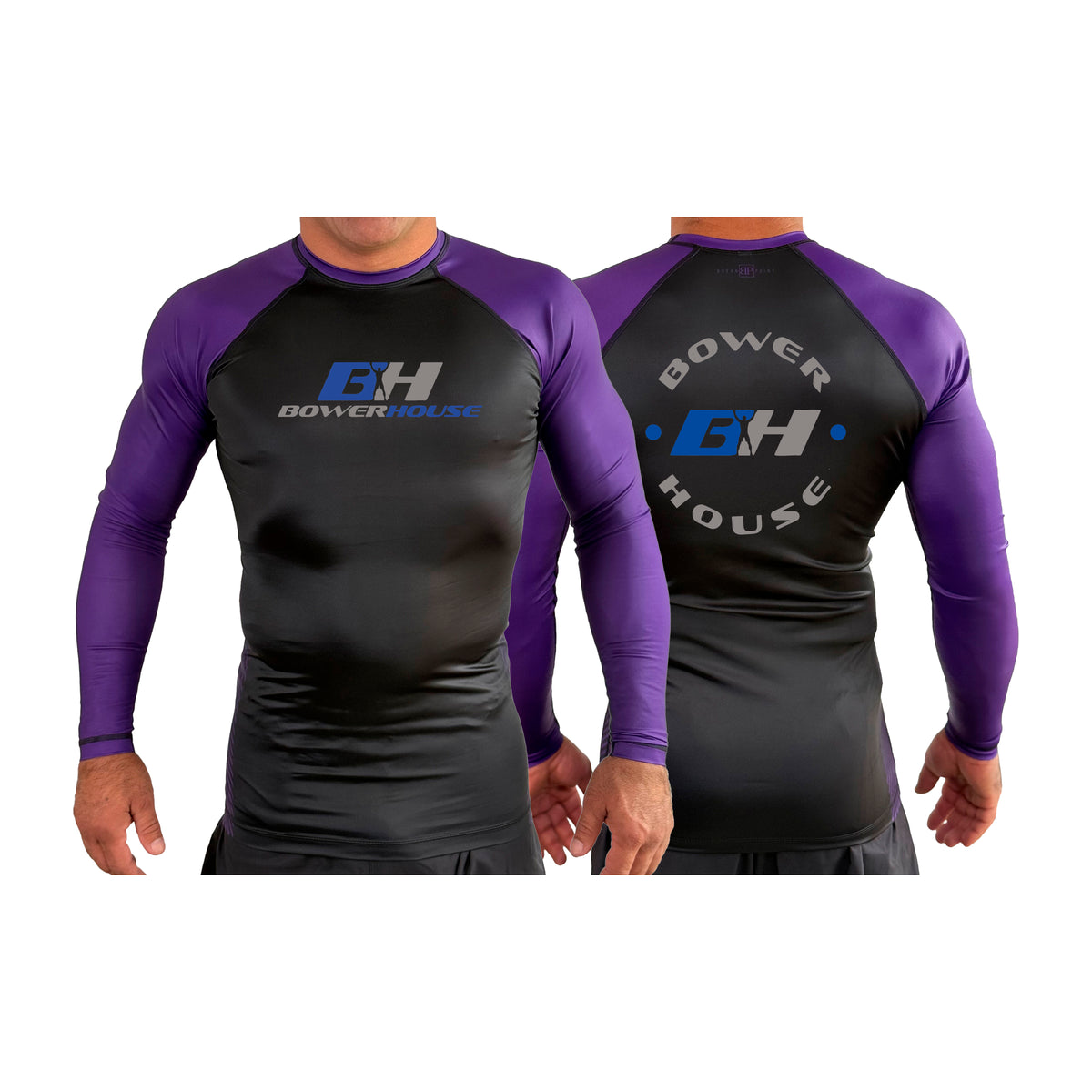 Bowerhouse MMA All Black Ranked Long Sleeve Rash Guards #8065 A