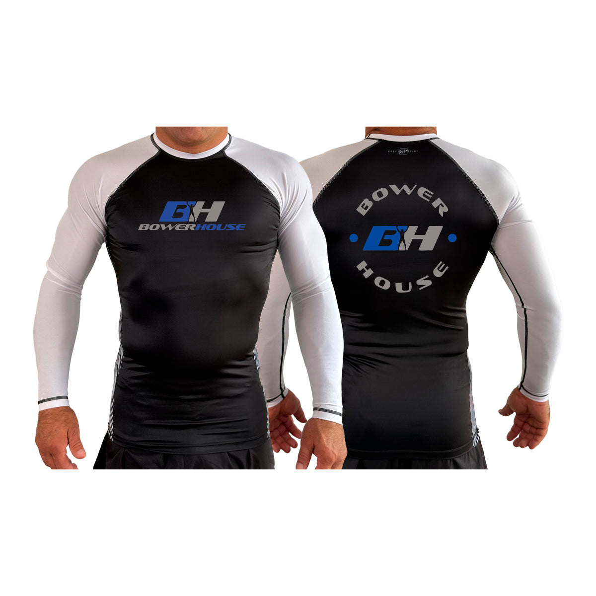 Bowerhouse MMA All Black Ranked Long Sleeve Rash Guards #8065 A