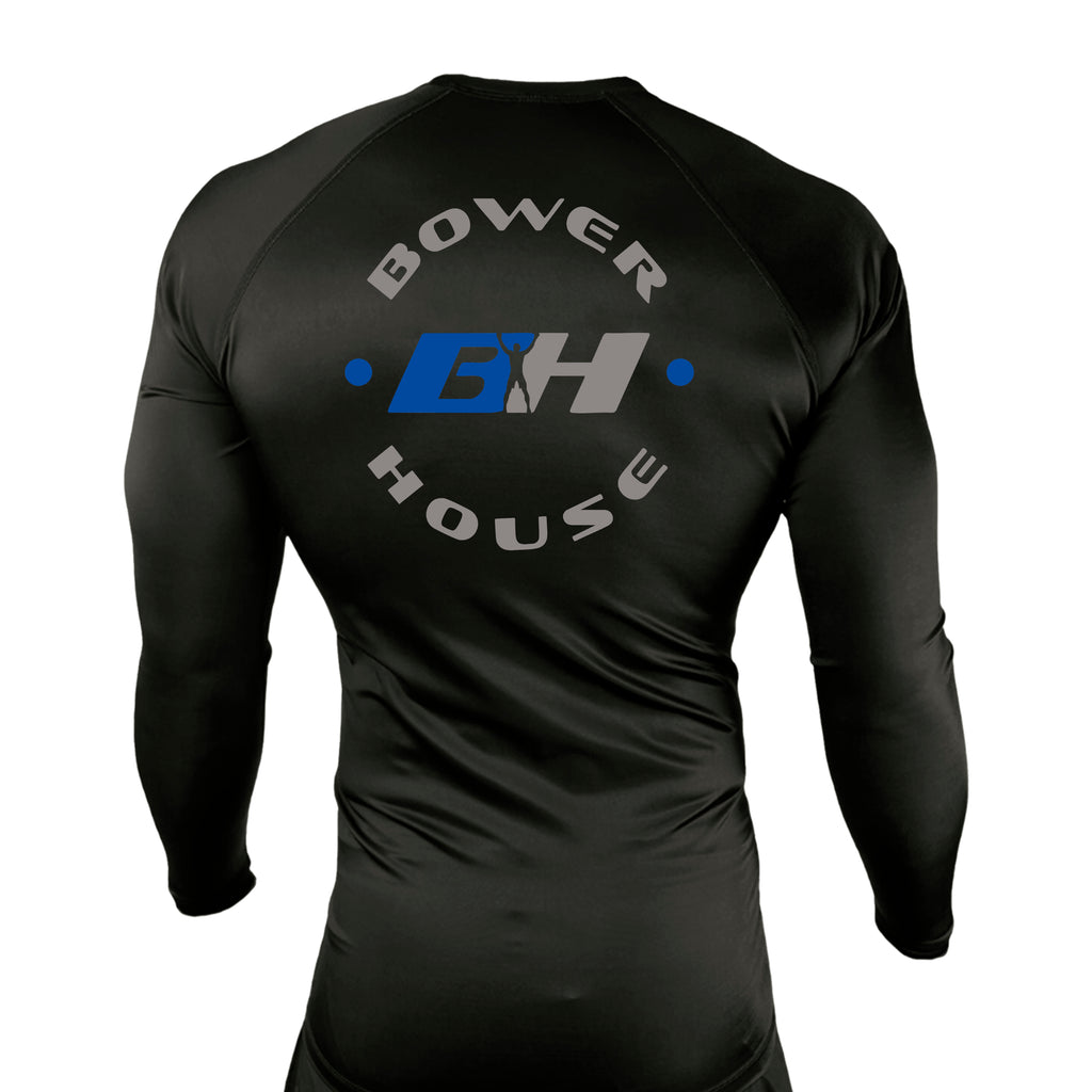 Bowerhouse MMA All Black Custom Rash Guards Long Sleeves #8065 A