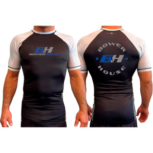 Bowerhouse MMA All Black Ranked Short Sleeve Rash Guards #8065 A