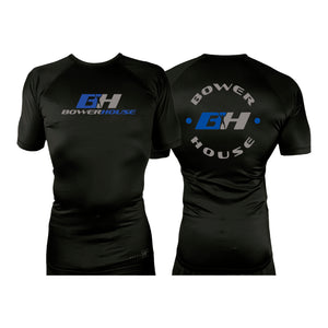 Bowerhouse MMA All Black Custom Rash Guards Short Sleeves #8065 A