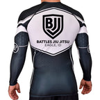 Battles Jiu Jitsu Academy Rash Guards Black/White #8066 A