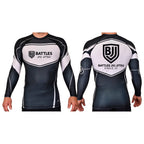 Battles Jiu Jitsu Academy Rash Guards Black/White #8066 A