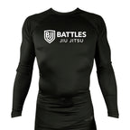 Battles Jiu Jitsu All Black Custom Rash Guards Long Sleeves #8066 A