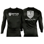 Battles Jiu Jitsu All Black Custom Rash Guards Long Sleeves #8066 A