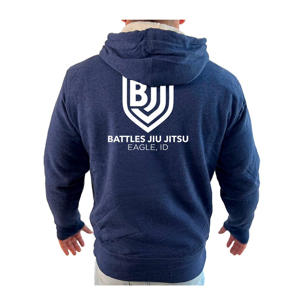 Battles Jiu Jitsu Academy Sherpa Lined Zip-Up Hoodie #8066 B