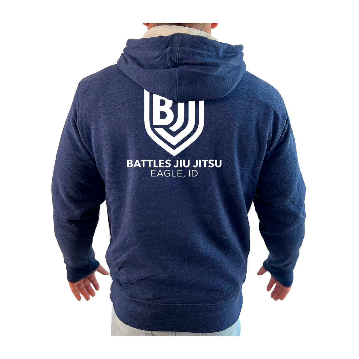 Battles Jiu Jitsu Academy Sherpa Lined Zip-Up Hoodie #8066 B