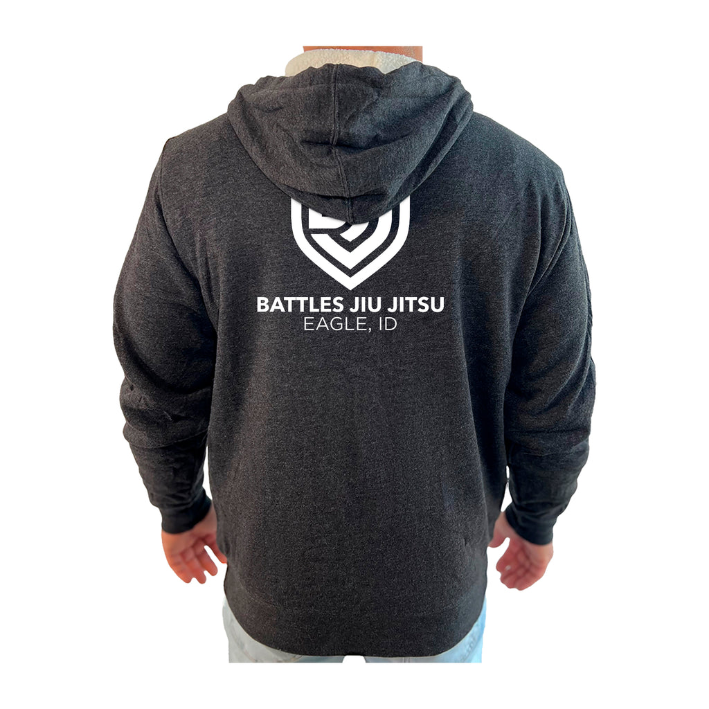 Battles Jiu Jitsu Academy Sherpa Lined Zip-Up Hoodie #8066 B