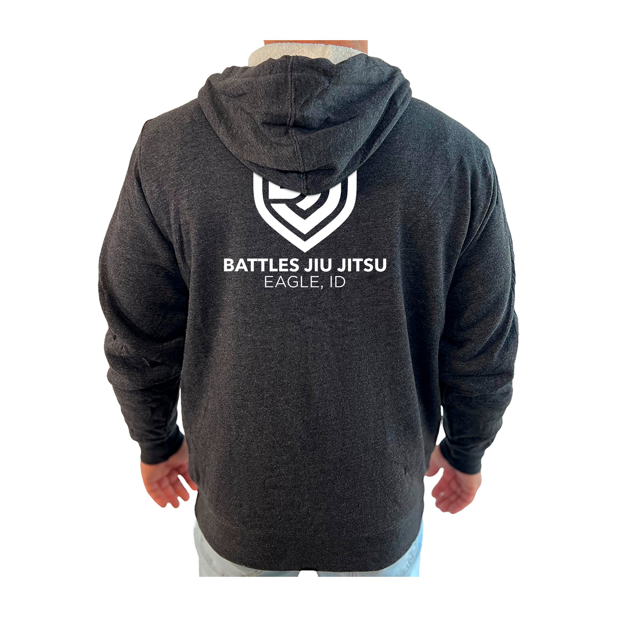 Battles Jiu Jitsu Academy Sherpa Lined Zip-Up Hoodie #8066 B