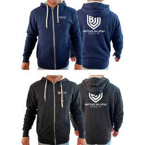 Battles Jiu Jitsu Academy Sherpa Lined Zip-Up Hoodie #8066 B