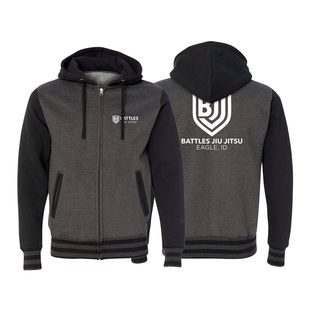 Battles Jiu Jitsu Academy Varsity Zip-Up Hoodies #8066 B