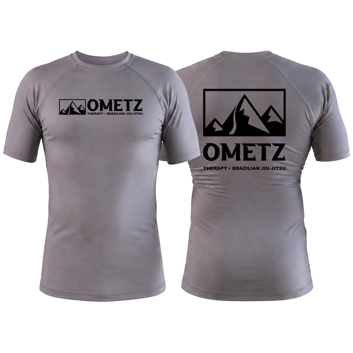 Ometz Jiu-Jitsu Gray Custom Rash Guards Short Sleeve #8067 A