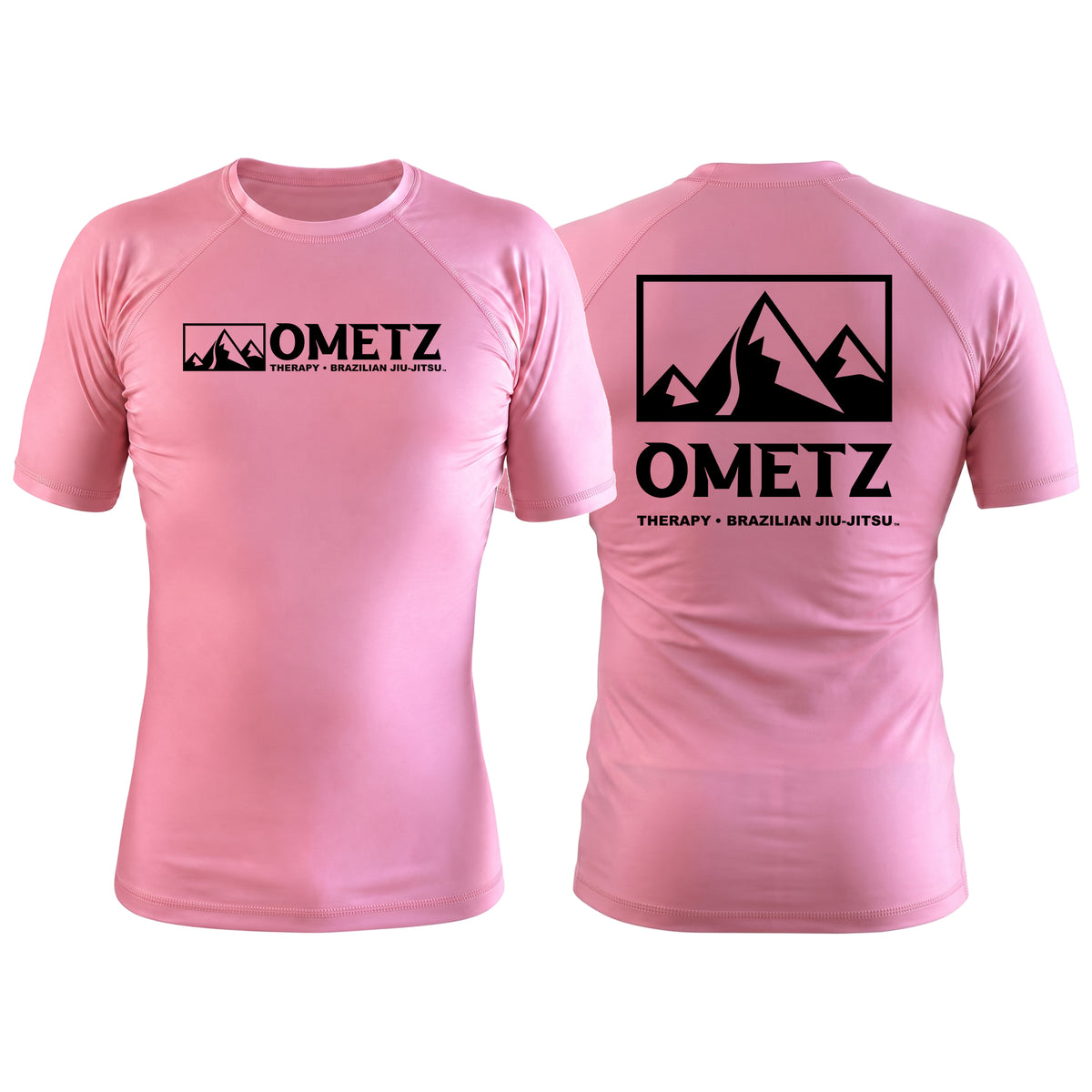 Ometz Jiu-Jitsu Pink Custom Rash Guards Short Sleeve #8067 A