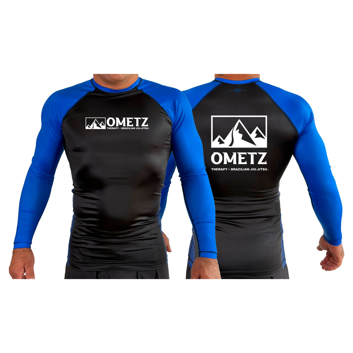 Ometz Jiu-Jitsu All Black Ranked Long Sleeve Rash Guards #8067 A