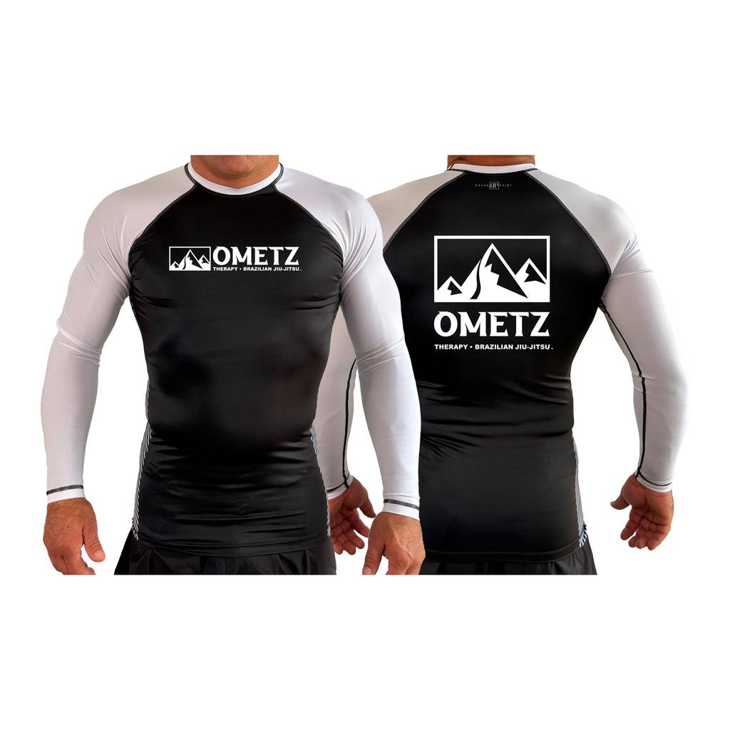 Ometz Jiu-Jitsu All Black Ranked Long Sleeve Rash Guards #8067 A