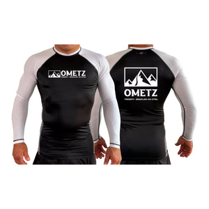 Ometz Jiu-Jitsu All Black Ranked Long Sleeve Rash Guards #8067 A