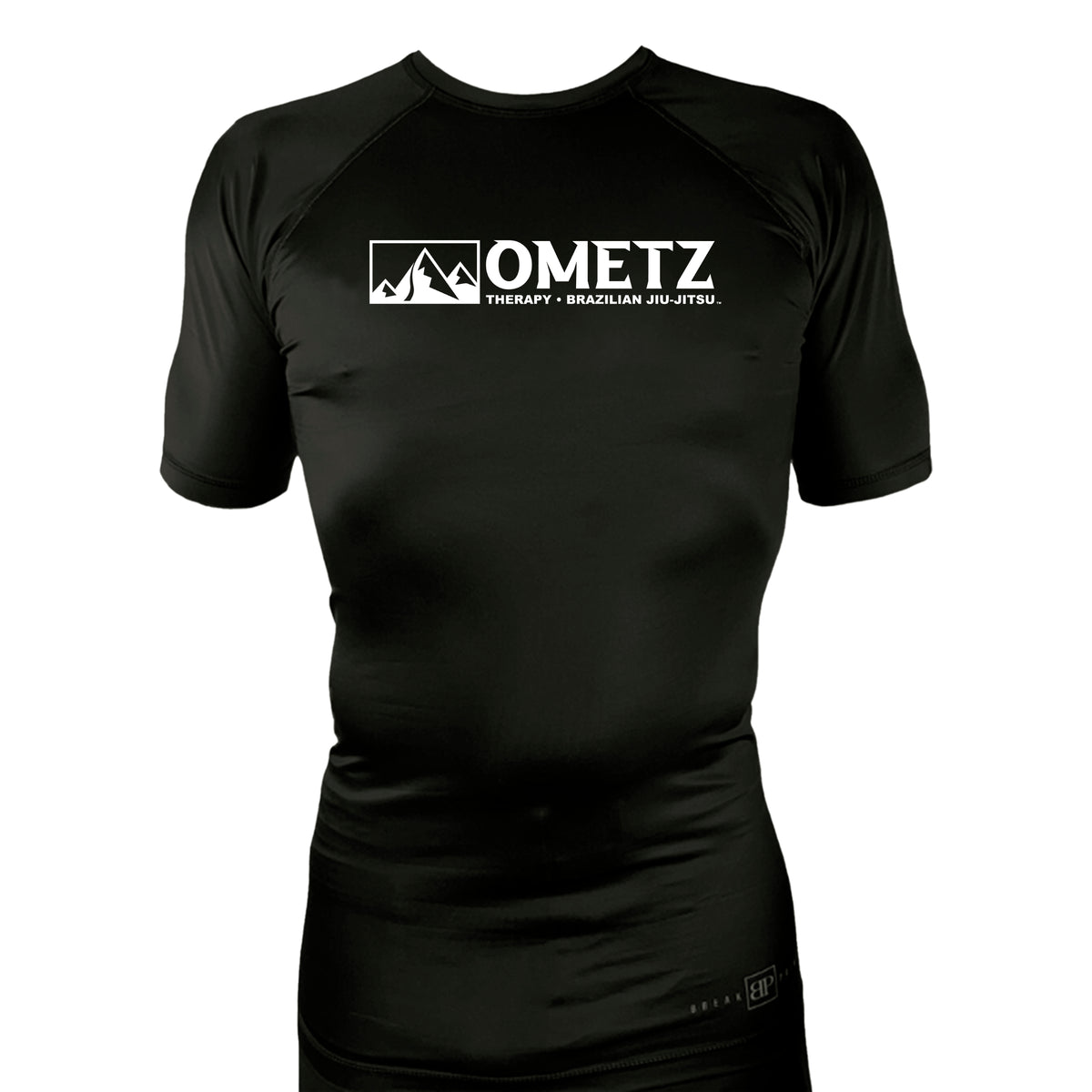 Ometz Jiu-Jitsu All Black Custom Rash Guards Short Sleeves #8067 A