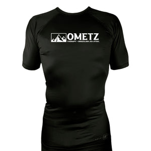 Ometz Jiu-Jitsu All Black Custom Rash Guards Short Sleeves #8067 A