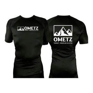 Ometz Jiu-Jitsu All Black Custom Rash Guards Short Sleeves #8067 A