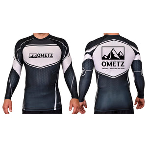 Ometz Jiu-Jitsu Academy Rash Guards Black/White #8067 A