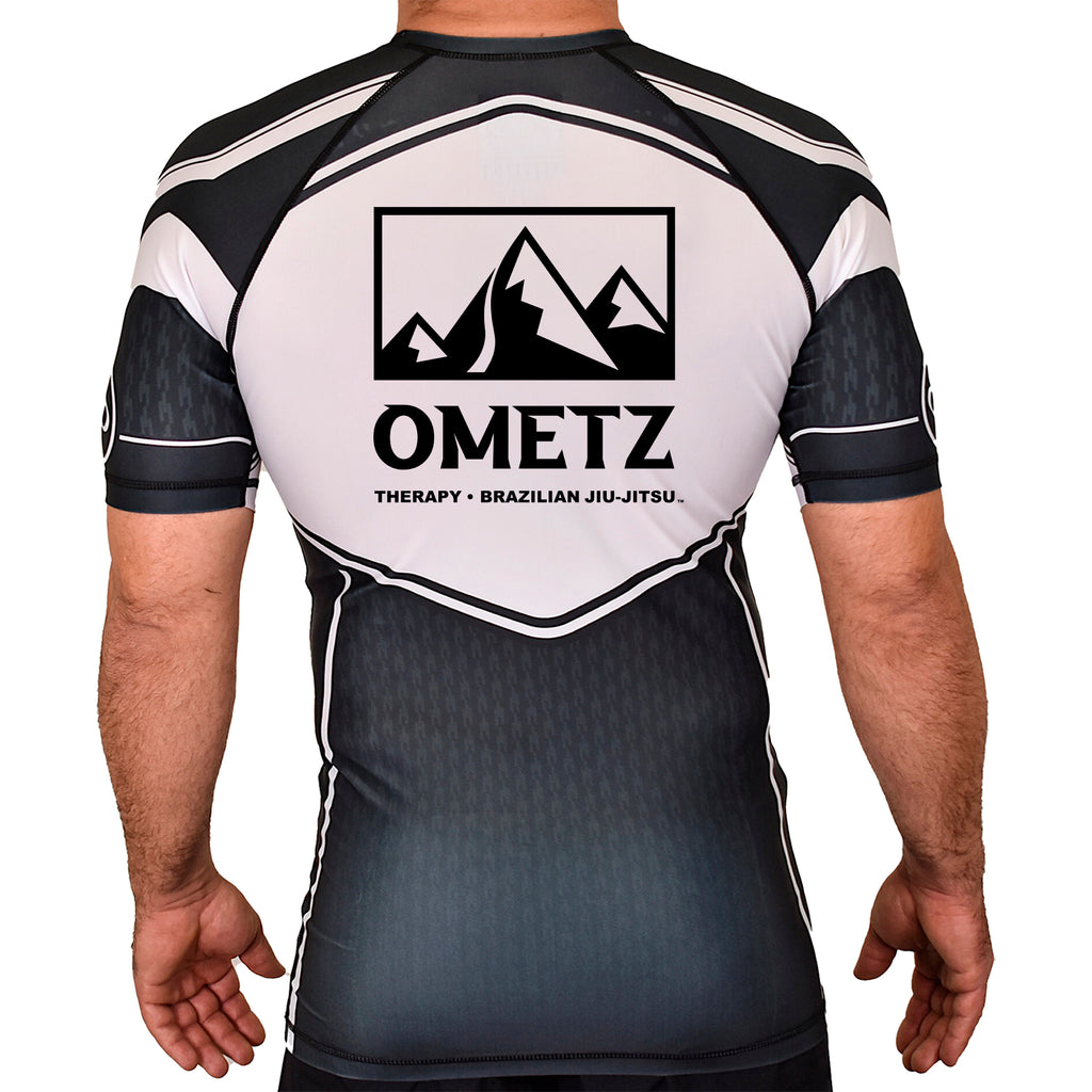 Ometz Jiu-Jitsu Academy Rash Guards Black/White #8067 A