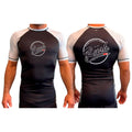 Rush Mixed Martial Arts All Black Ranked Short Sleeve Rash Guards #8068 A