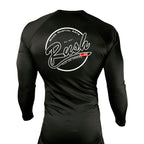 Rush Mixed Martial Arts All Black Custom Rash Guards Long Sleeves #8068 A