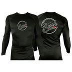 Rush Mixed Martial Arts All Black Custom Rash Guards Long Sleeves #8068 A