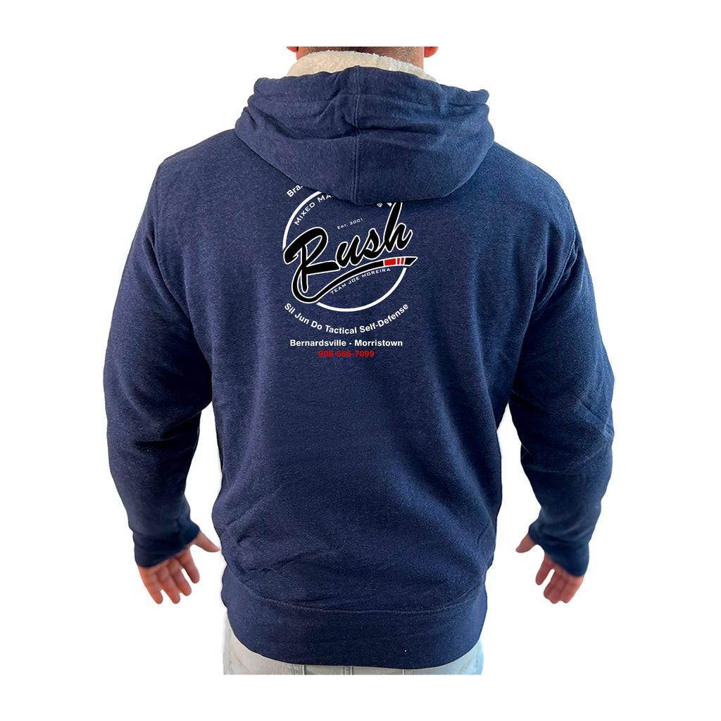 Rush Mixed Martial Arts Academy Sherpa Lined Zip-Up Hoodie #8068 B