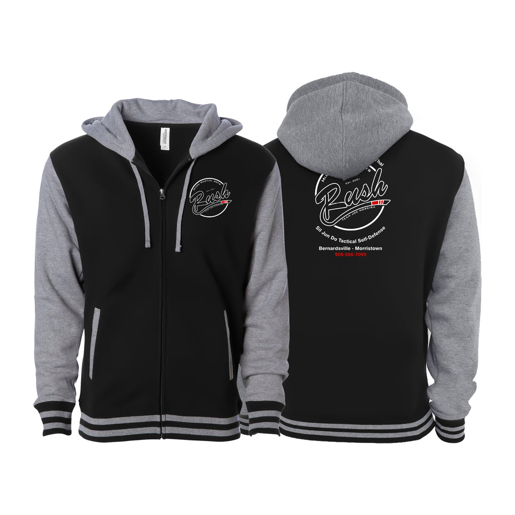 Rush Mixed Martial Arts Academy Varsity Zip-Up Hoodies #8068 B