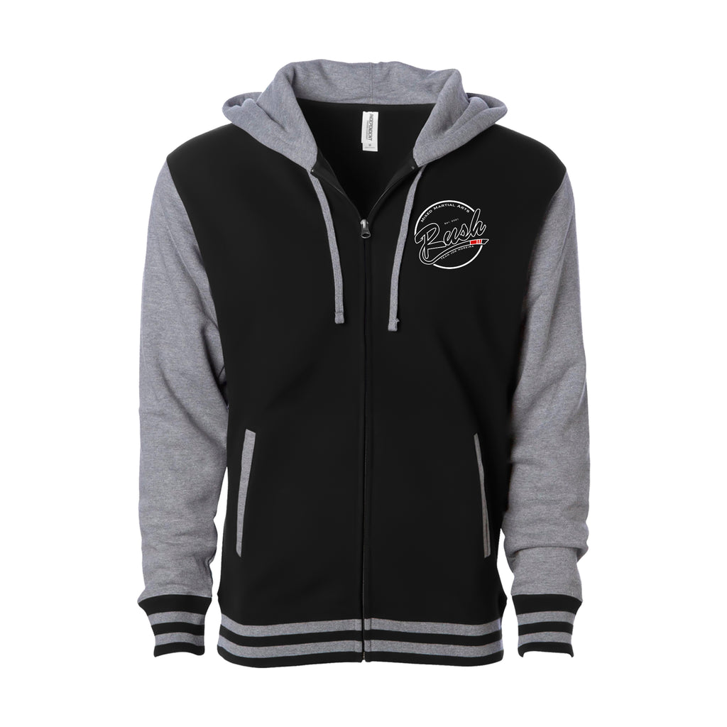 Rush Mixed Martial Arts Academy Varsity Zip-Up Hoodies #8068 B