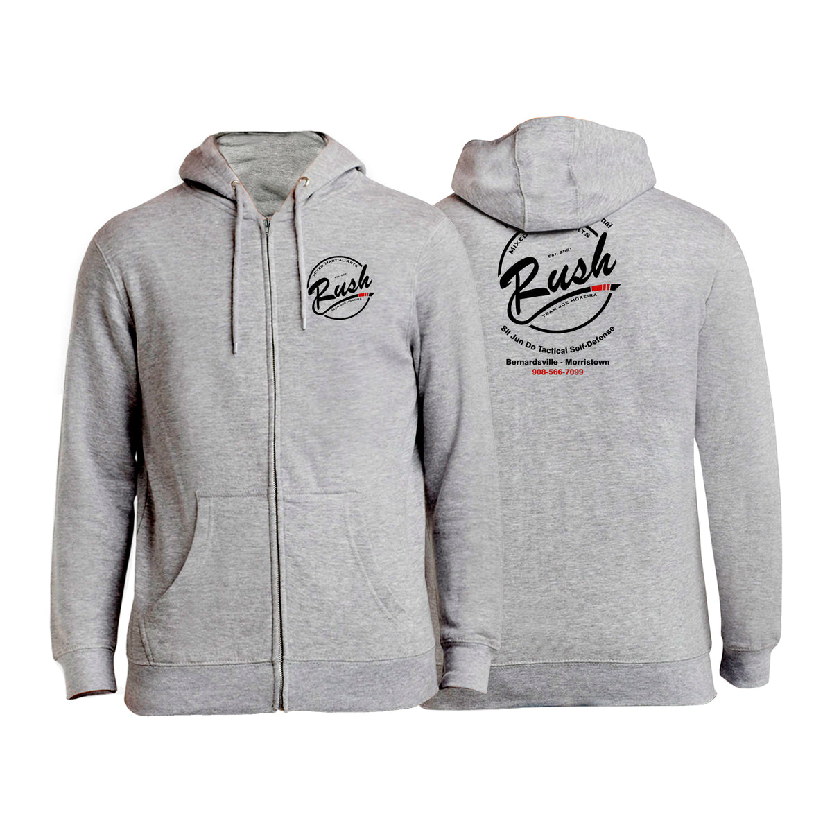 Rush Mixed Martial Arts Academy Zip-Up Hoodies #8068 B