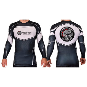 American Legacy Martial Arts Academy Rash Guards Black/White #8069 A
