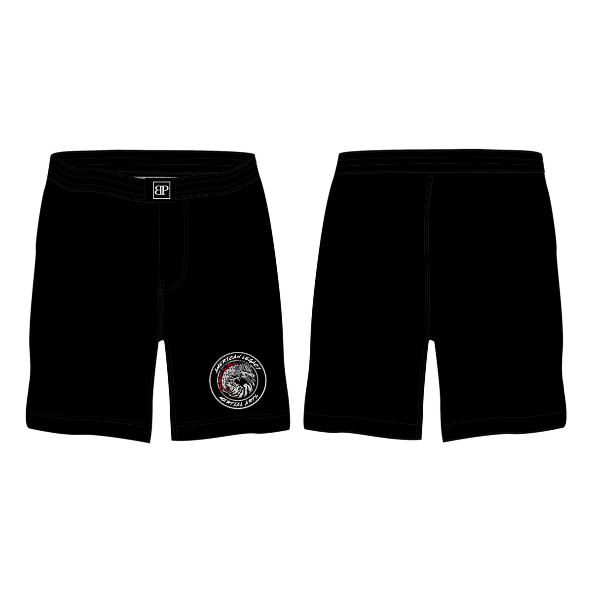 American Legacy Martial Arts All Black Custom Shorts #8069 B