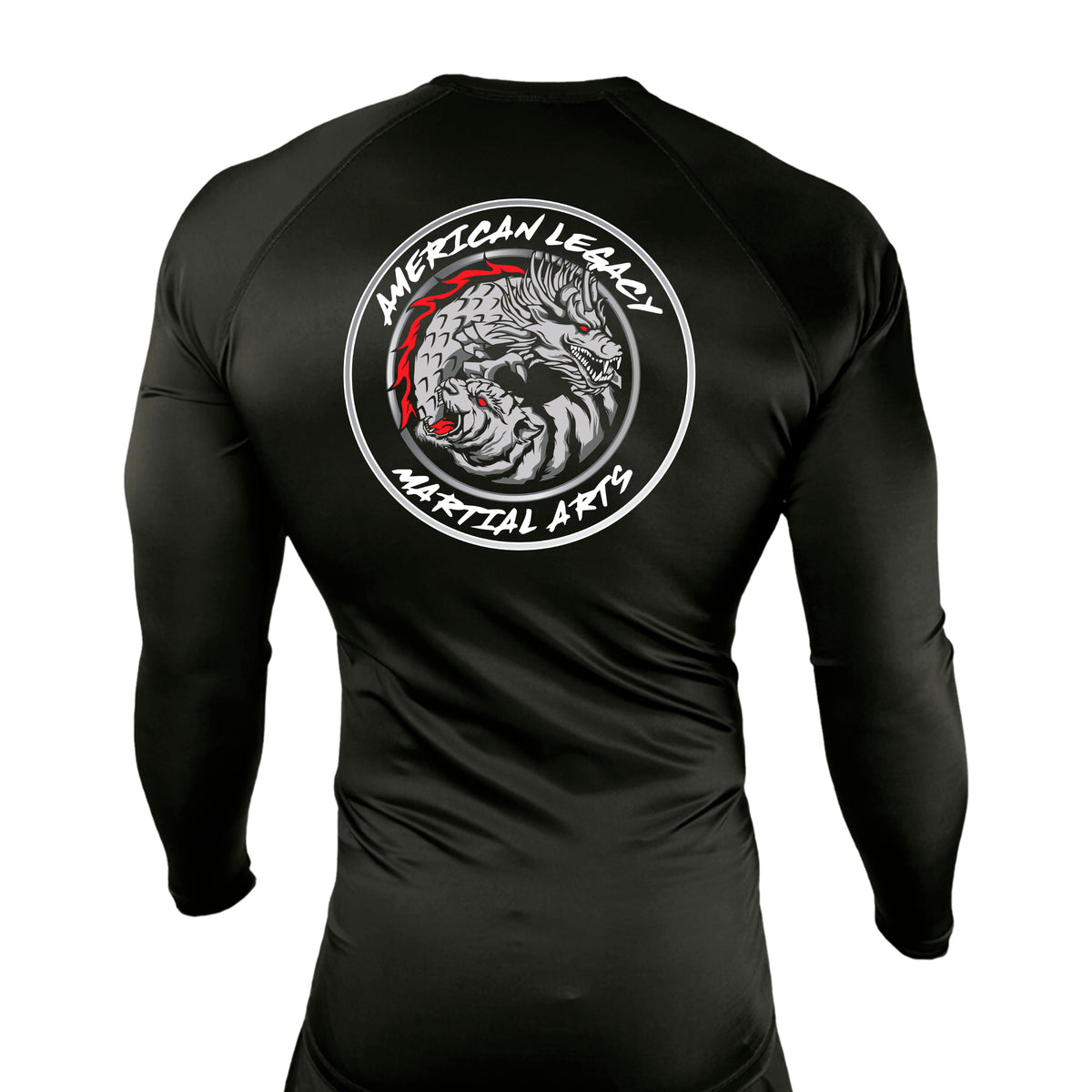 American Legacy Martial Arts All Black Custom Rash Guards Long Sleeves #8069 B