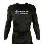 American Legacy Martial Arts All Black Custom Rash Guards Long Sleeves #8069 B