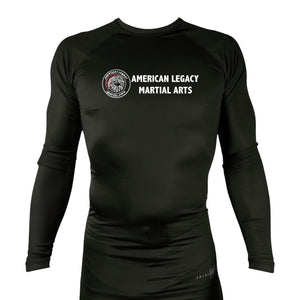 American Legacy Martial Arts All Black Custom Rash Guards Long Sleeves #8069 B
