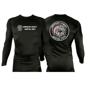 American Legacy Martial Arts All Black Custom Rash Guards Long Sleeves #8069 B
