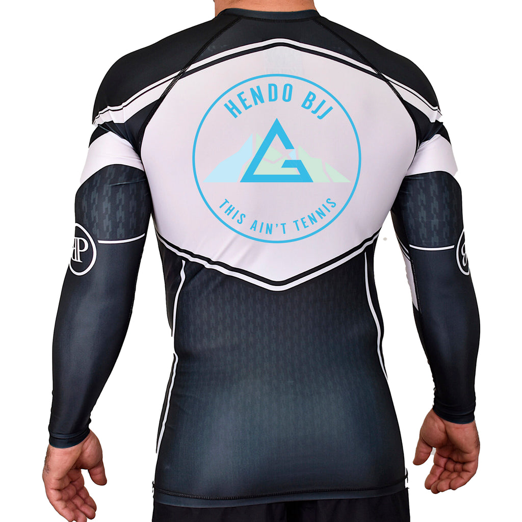 Hendo Brazilian Jiu Jitsu Academy Rash Guards Black/White #8070 A
