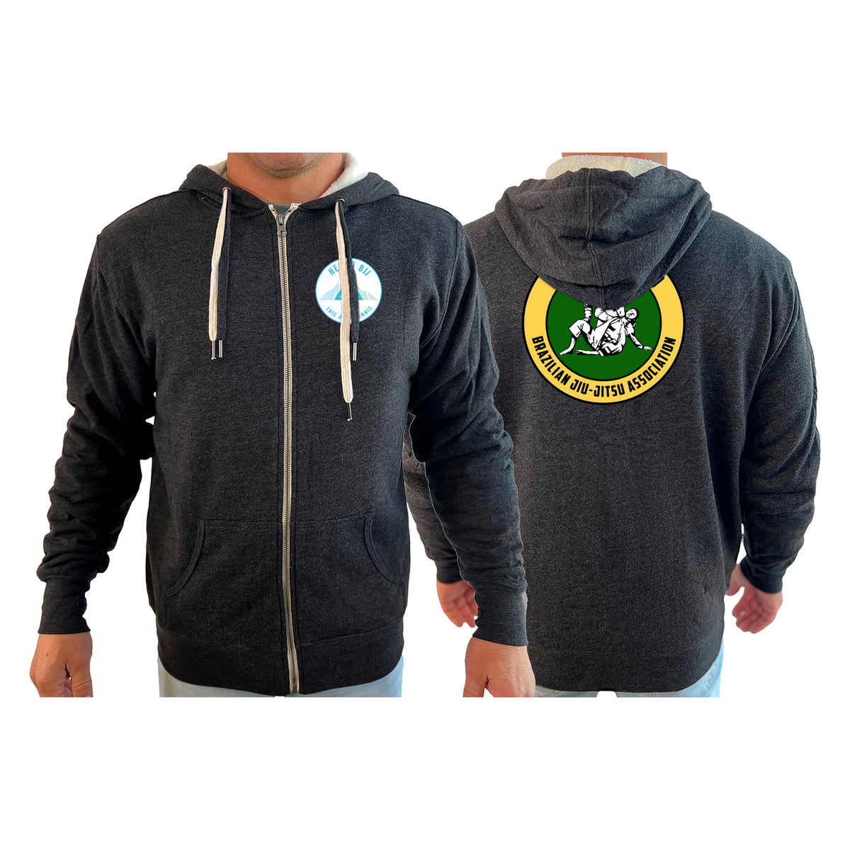 Hendo Brazilian Jiu Jitsu Academy Sherpa Lined Zip-Up Hoodie #8070 B
