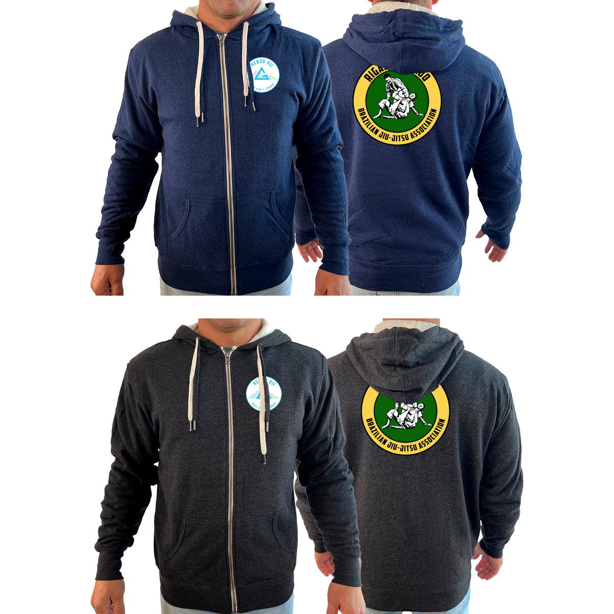 Hendo Brazilian Jiu Jitsu Academy Sherpa Lined Zip-Up Hoodie #8070 B
