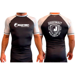 Juggernaut MMA All Black Ranked Short Sleeve Rash Guards #8071 A