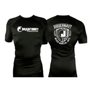 Juggernaut MMA All Black Custom Rash Guards Short Sleeves #8071 A