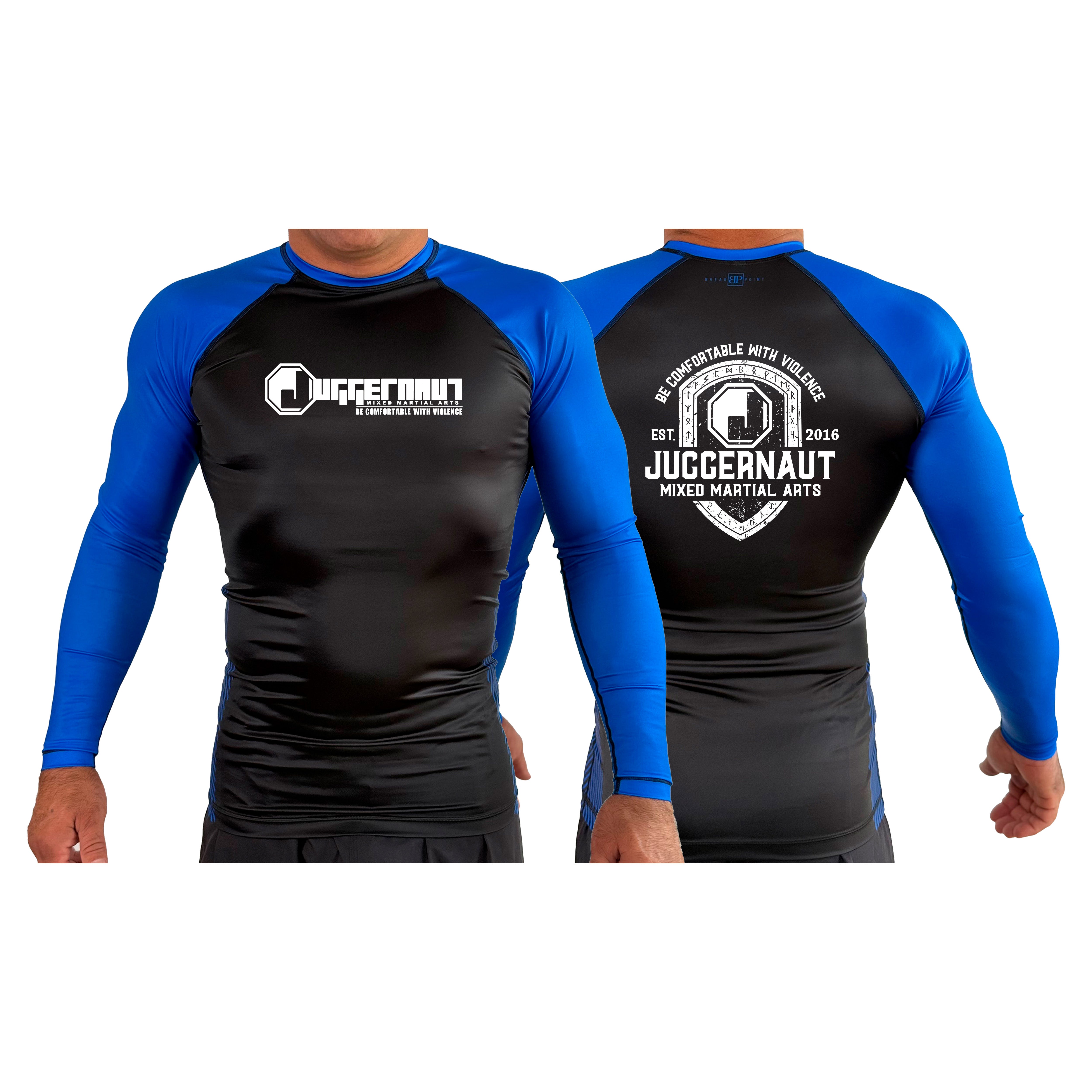 Juggernaut MMA All Black Ranked Long Sleeve Rash Guards #8071 D - Break ...